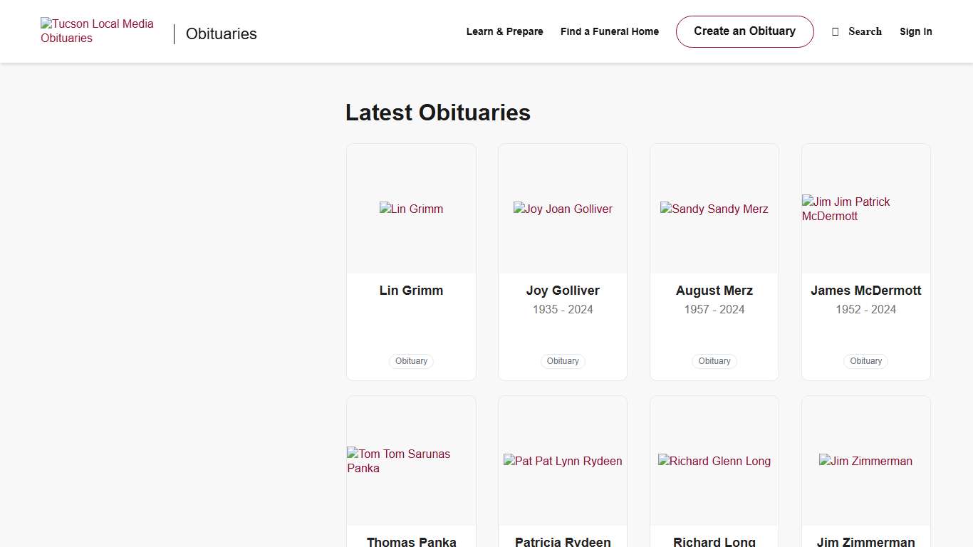 Obituaries Tucson Local Media